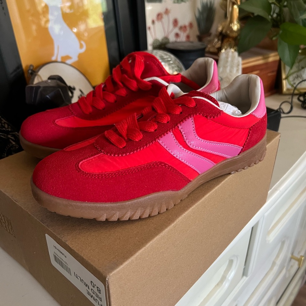 Steve Madden Red and Pink Sneakers